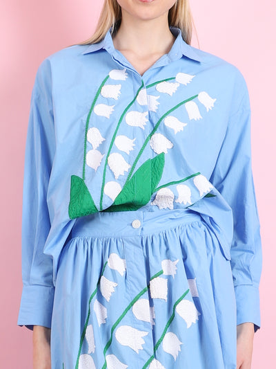 Sky Blue Embroidered Shirt