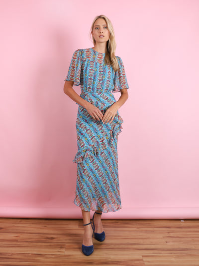 Vida Dress in Blue Multi