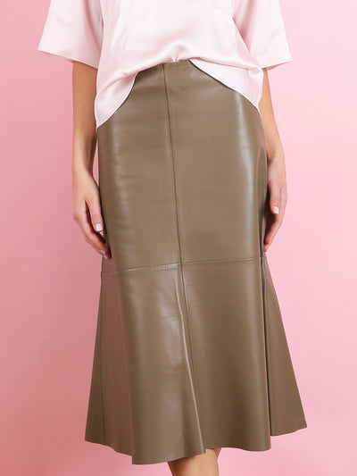 NAPPA LEATHER MIDI SKIRT