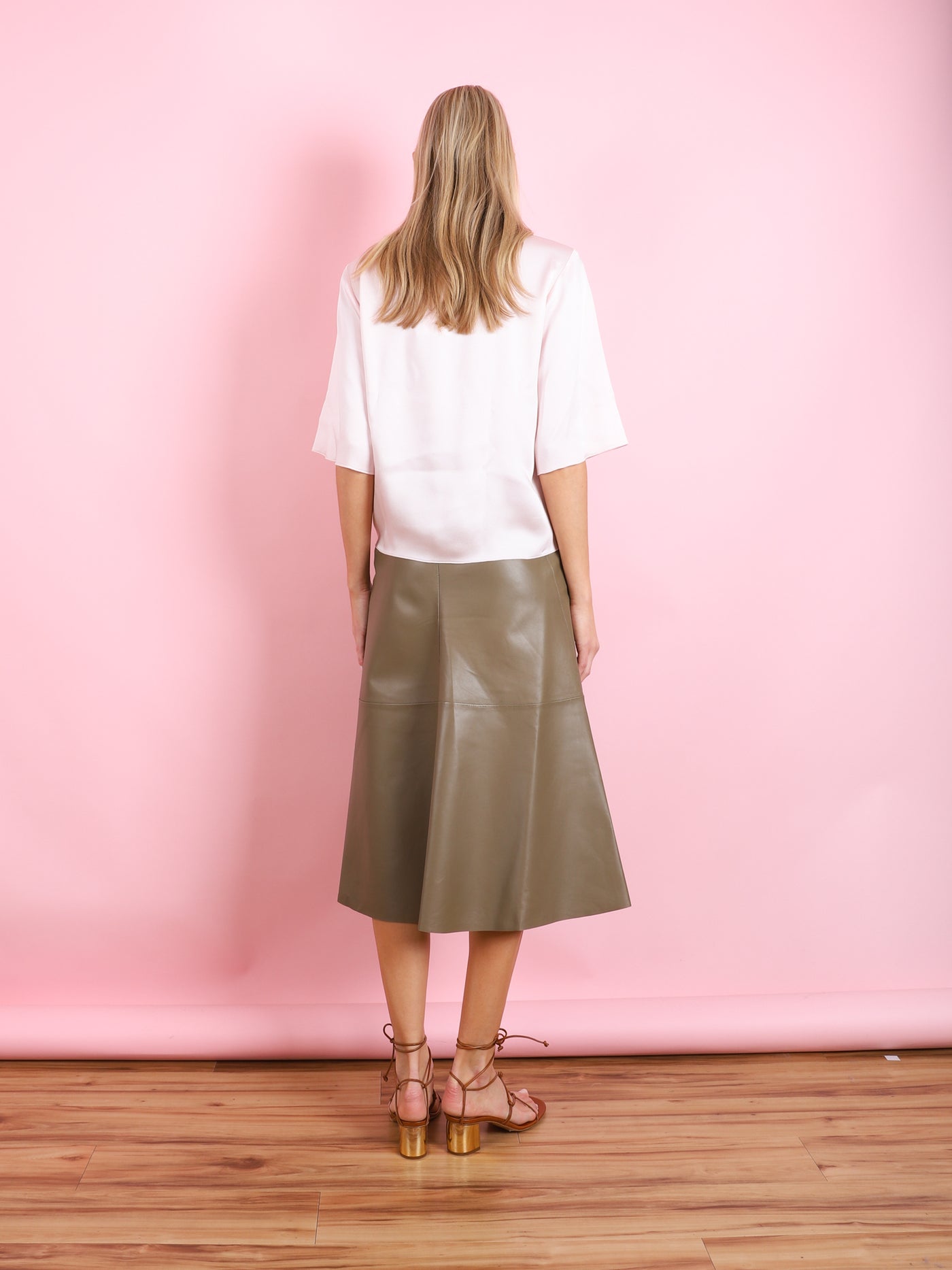 NAPPA LEATHER MIDI SKIRT