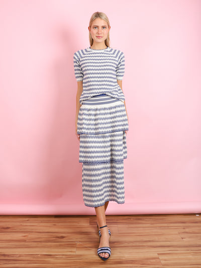 Pointelle Knit Elbow Top