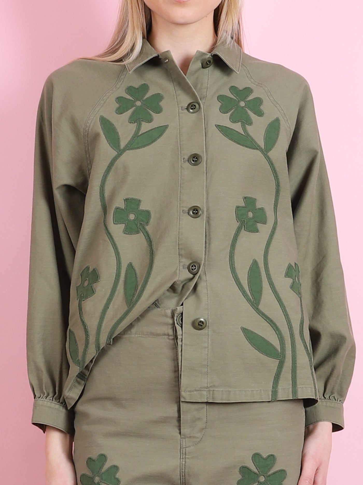 Floral Applique Commodore Jacket