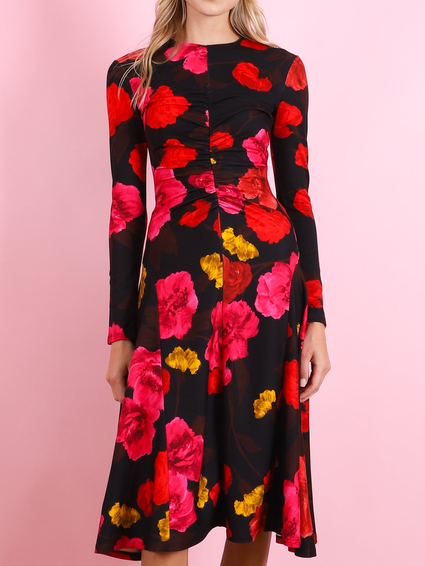 Floral Long Sleeve Midi Dress