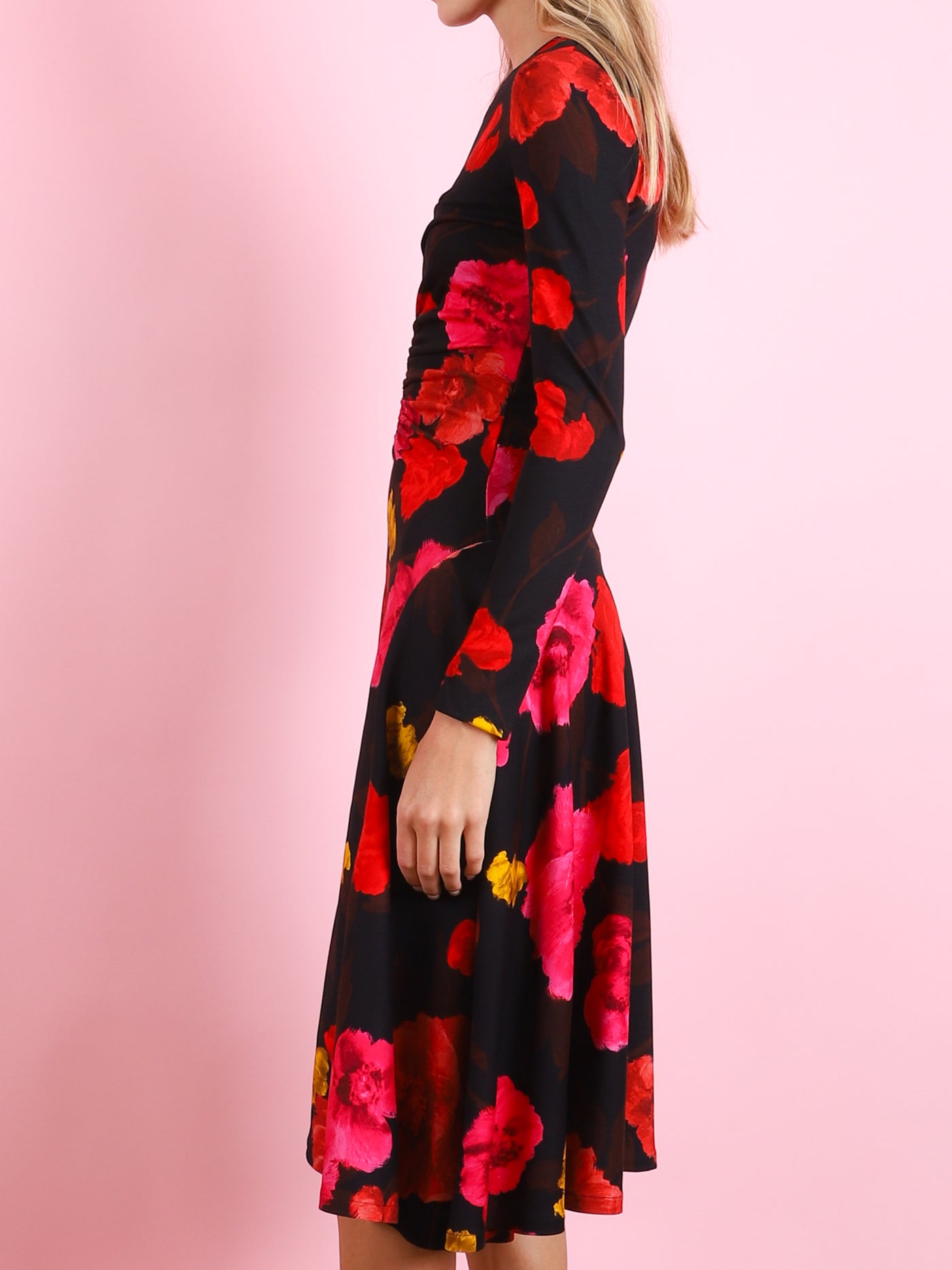 Floral Long Sleeve Midi Dress