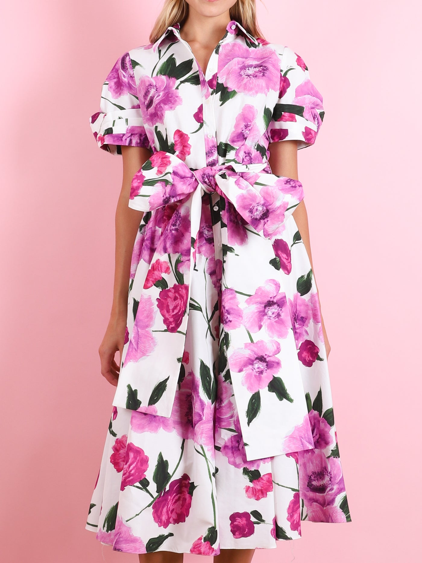 Floral Midi Shirt Dress