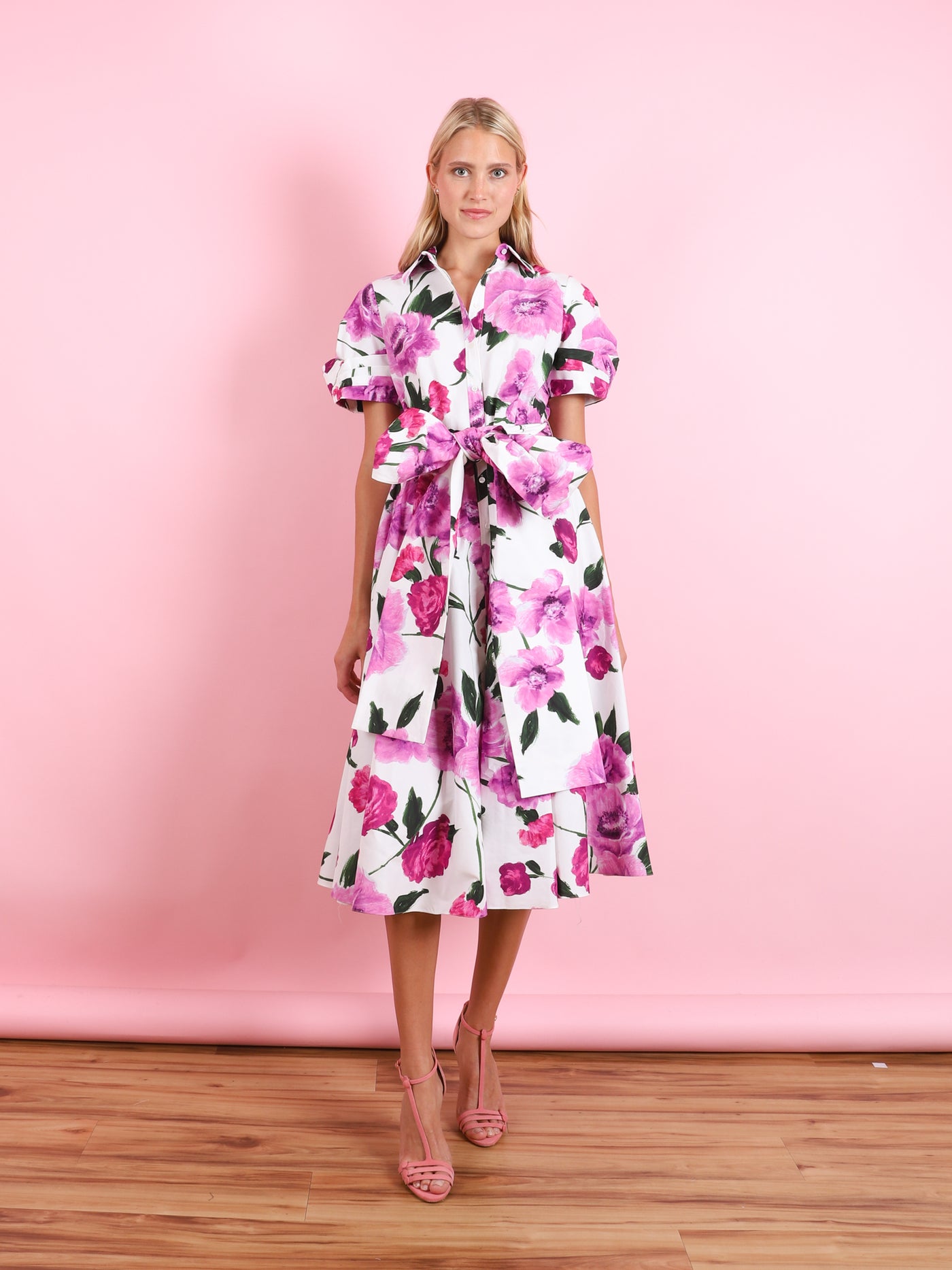 Floral Midi Shirt Dress