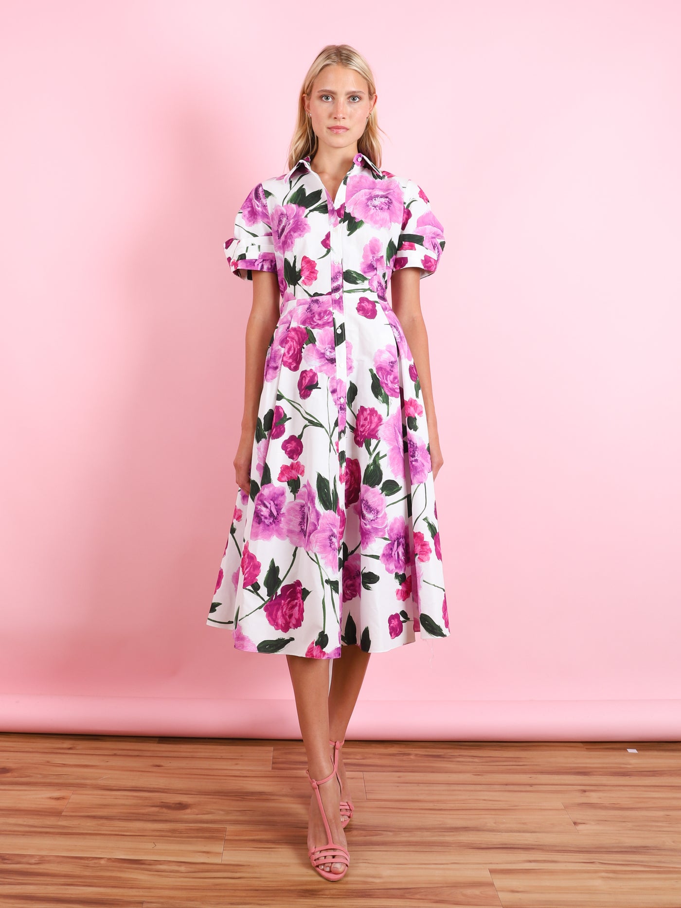 Floral Midi Shirt Dress