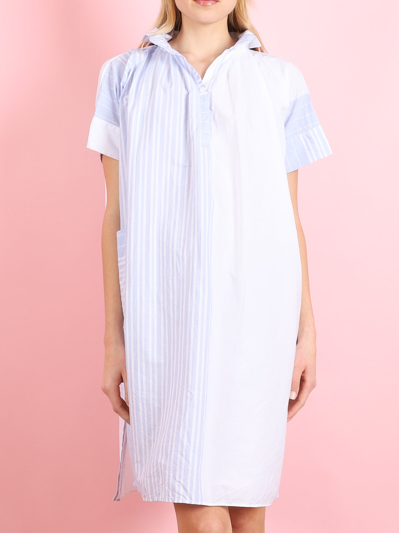 WAVE COLLAR SQUARE DRESS