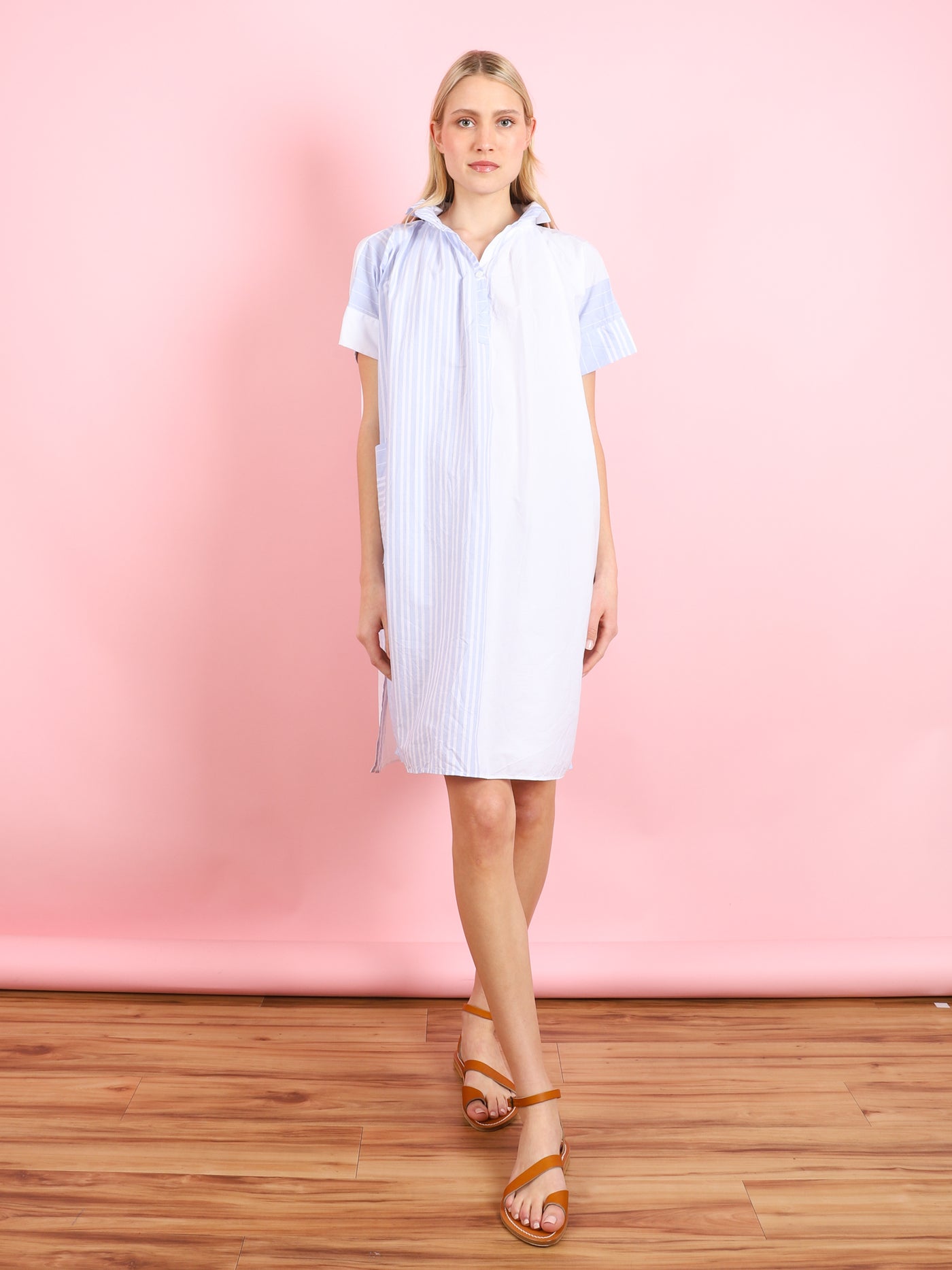 WAVE COLLAR SQUARE DRESS