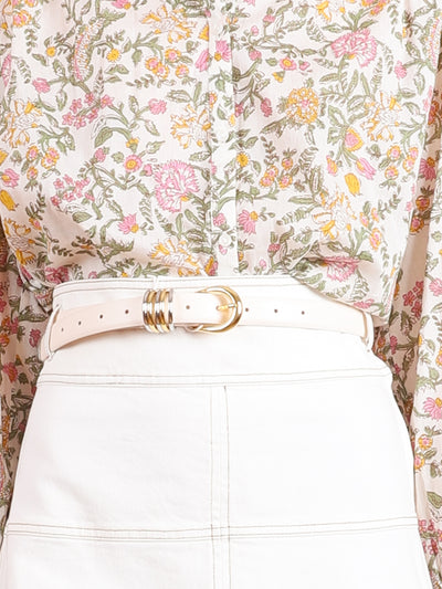 Hollyhock Belt in Ivory