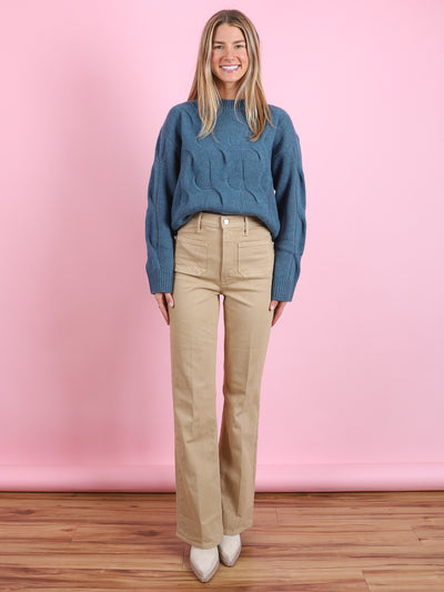 High Waist Patch Pocket Booke Jean