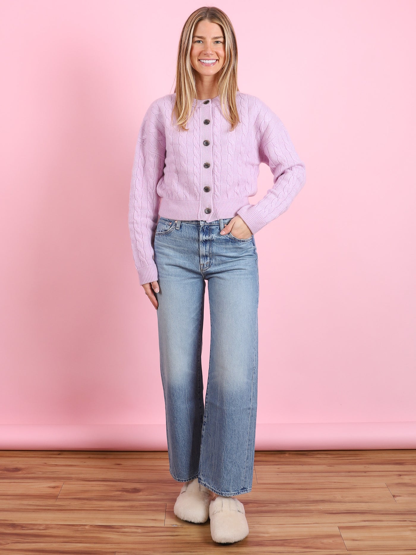 Cassie Cardigan in Soft Dahlia