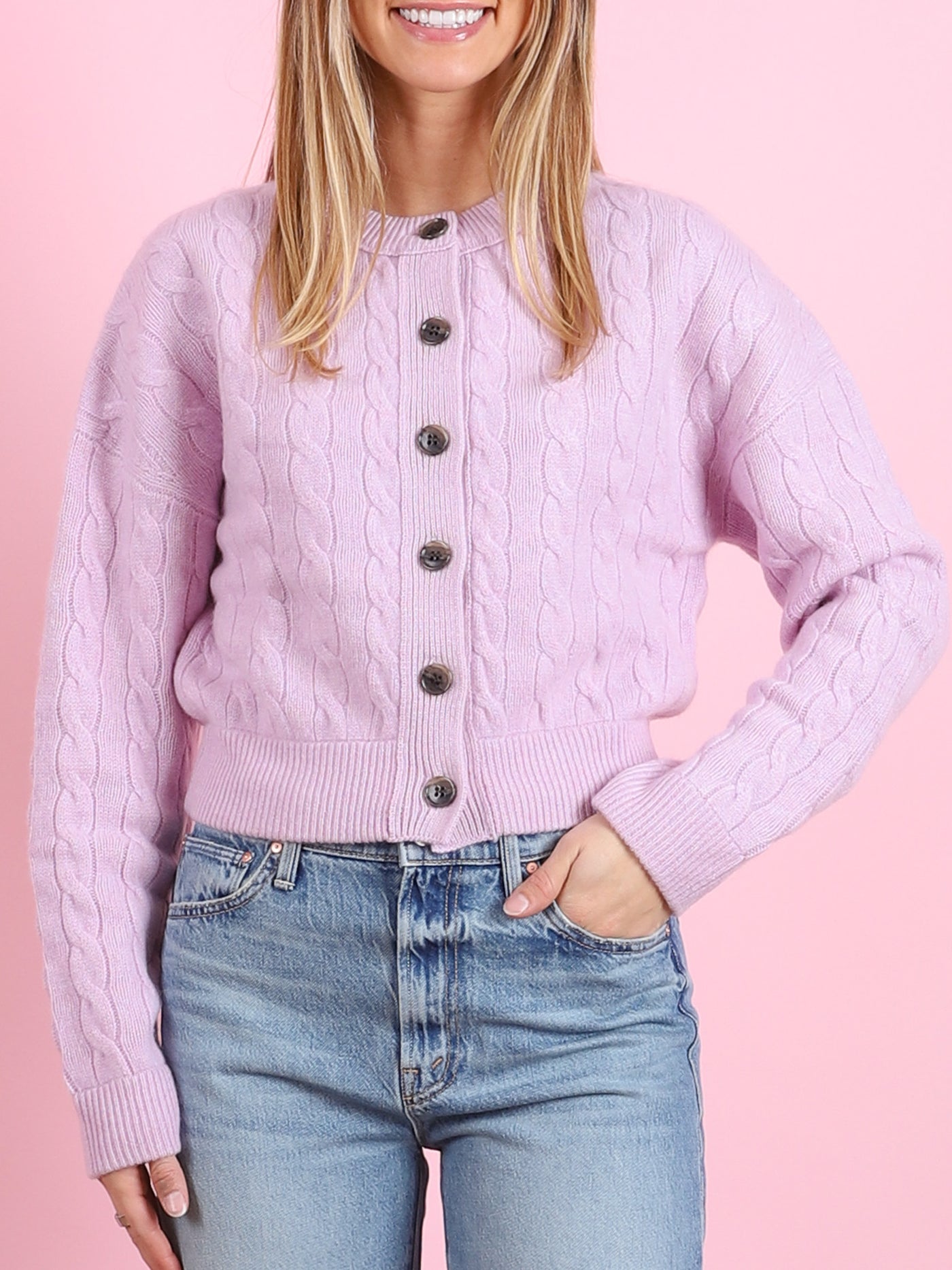 Cassie Cardigan in Soft Dahlia