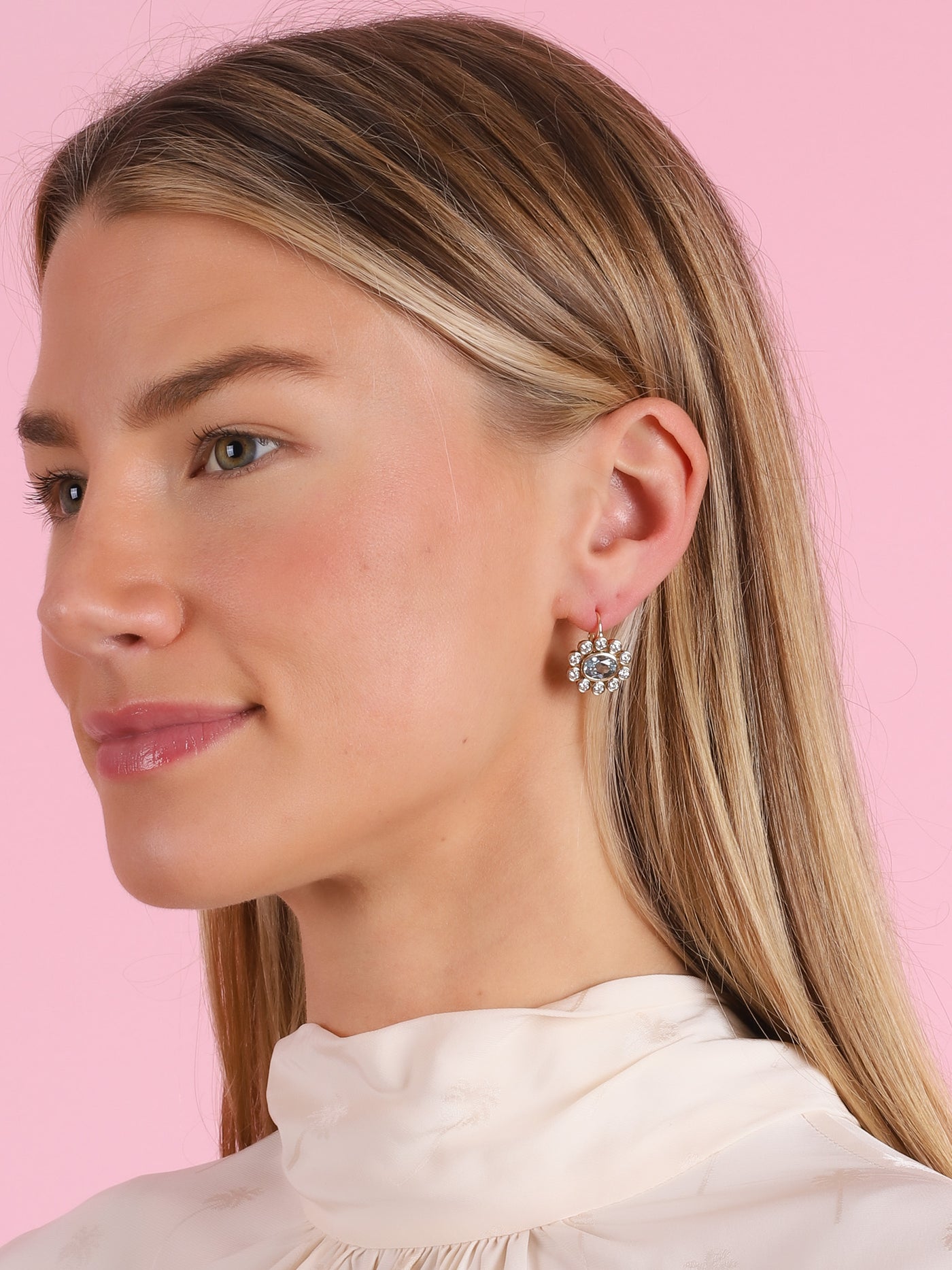 One of a Kind Aquamarine Wildflower Earrings