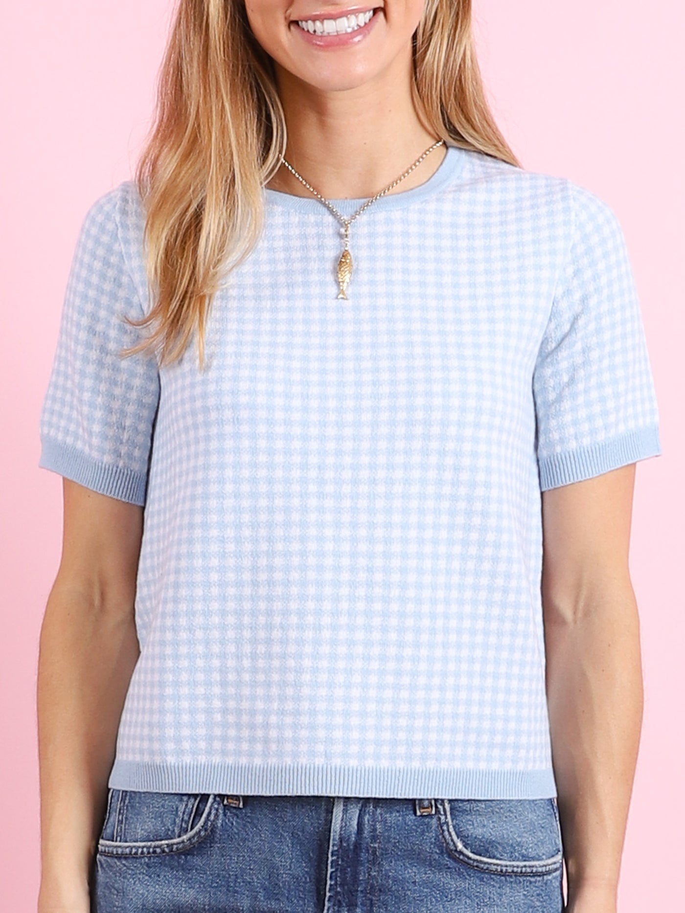 RD Gingham Sweater - CabanaCanary