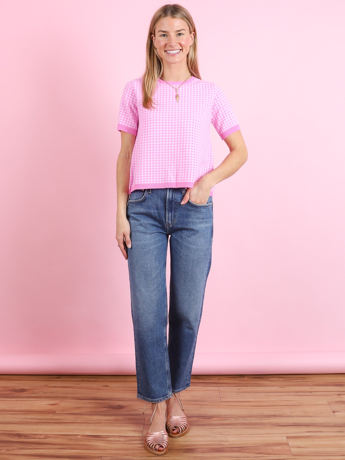 RD Gingham Sweater - CabanaCanary