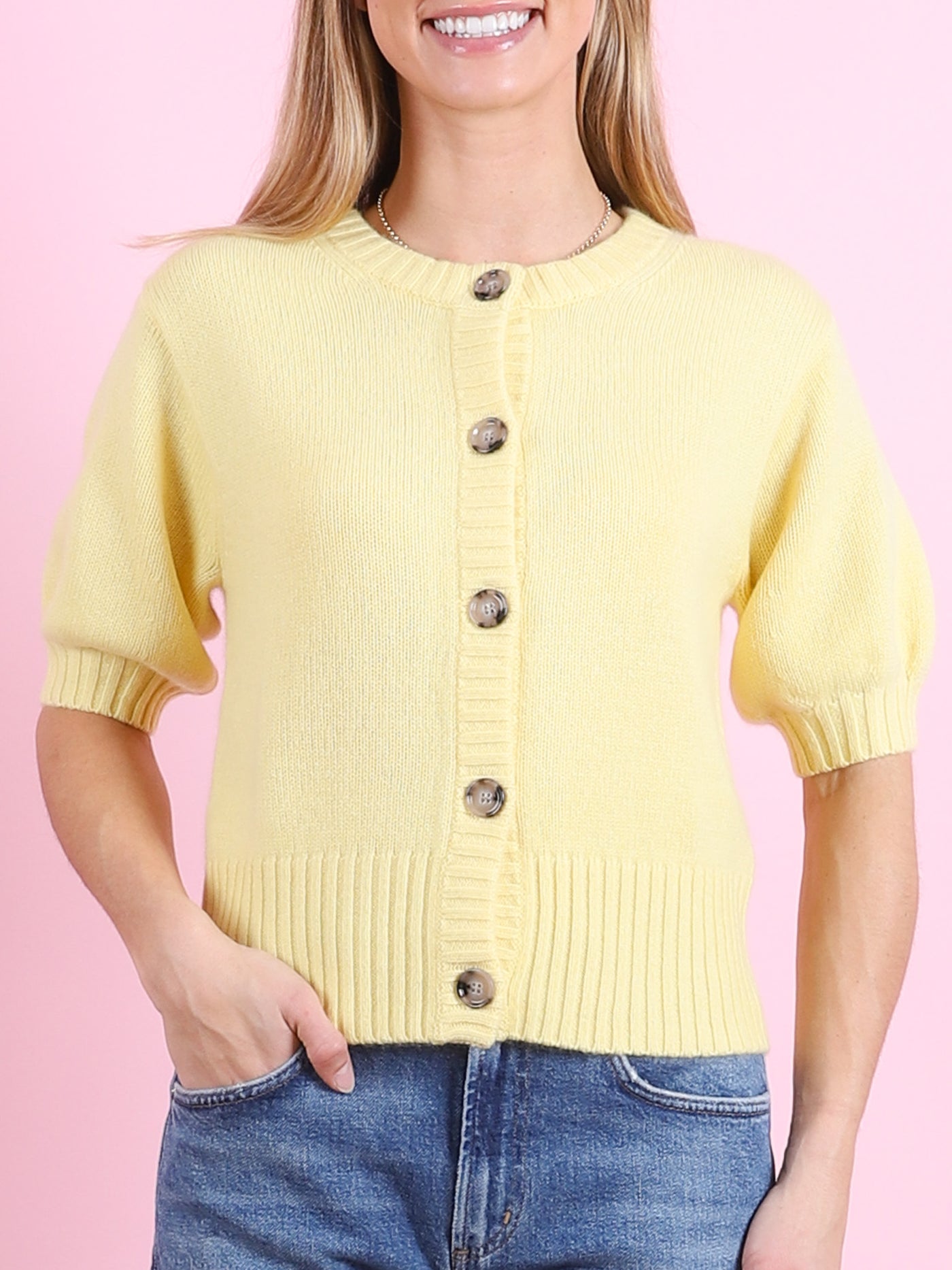 RD Cardigan in Egg Yolk