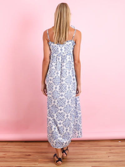 Marilia Dress in Azulejo