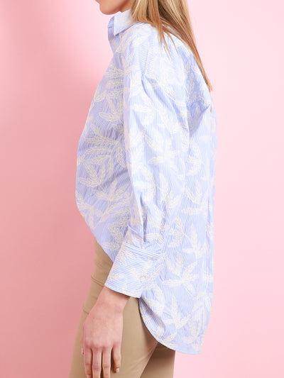 Embroidered Stripe Shirt