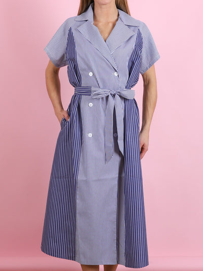 Anna Midi Short Sleeve Stripe Dress