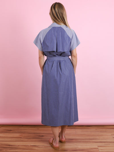 Anna Midi Short Sleeve Stripe Dress