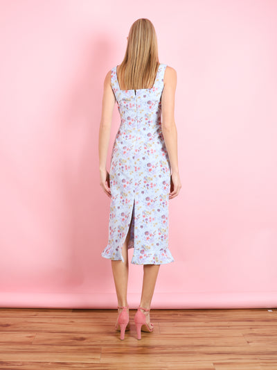 TABITHA BLUE AND PINK IKAT DRESS