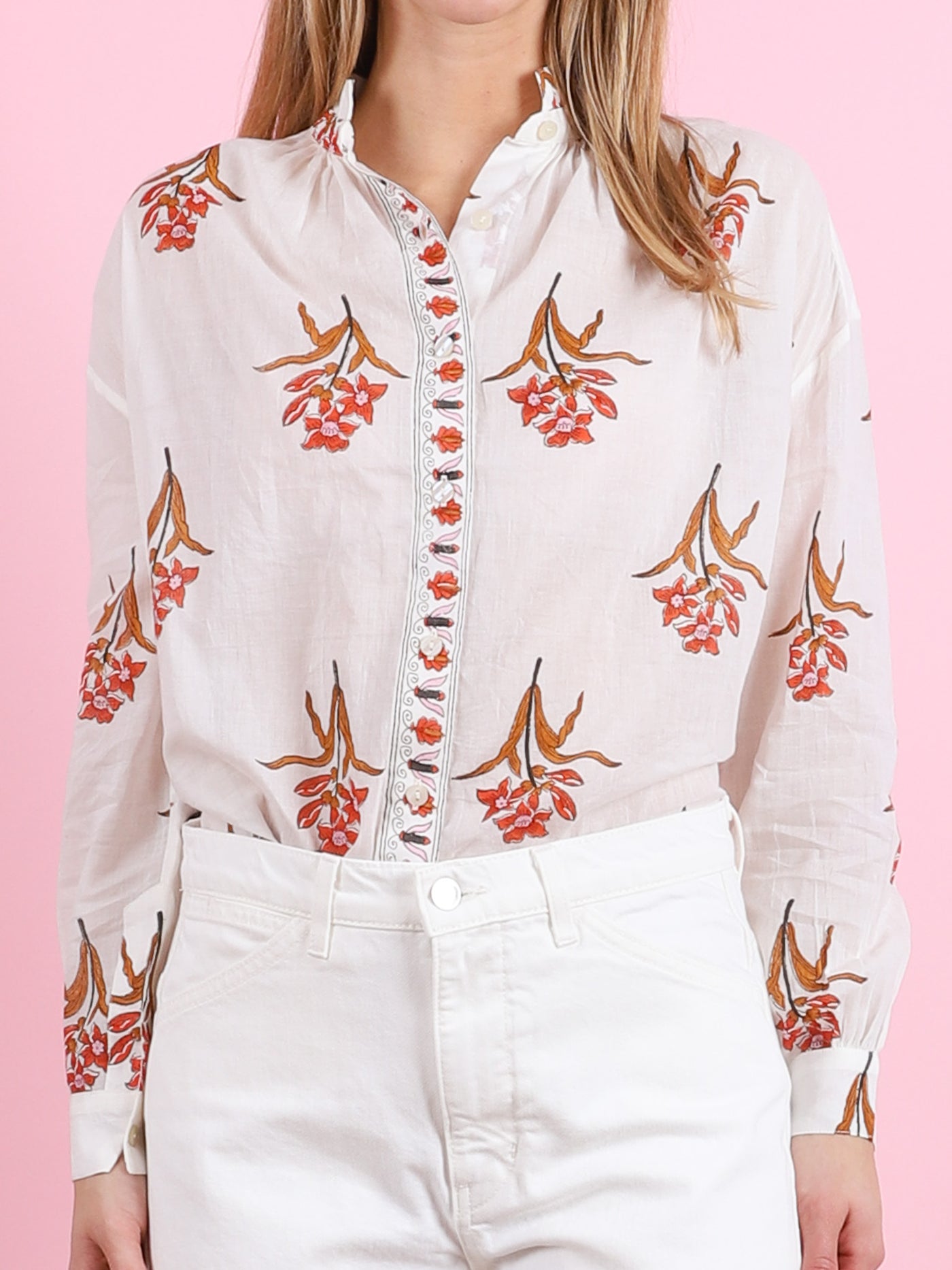 Kiki Persimmon Flower Shirt