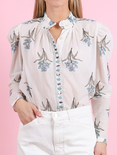 Artemis Sky Mist Flower Shirt