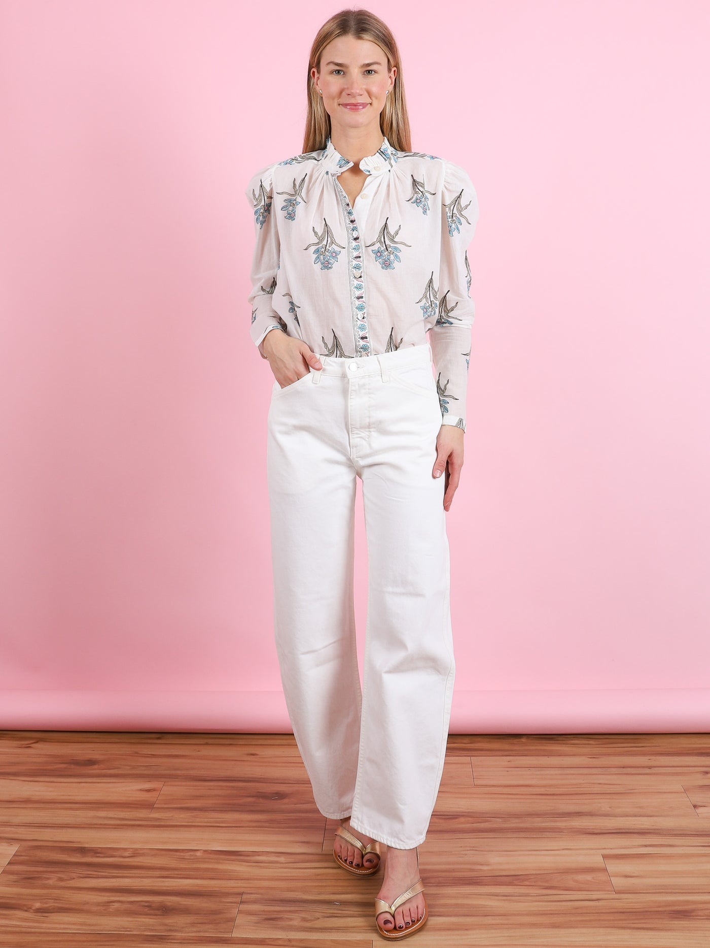 Artemis Sky Mist Flower Shirt