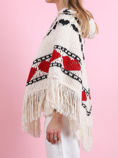 Faune Heart Knit Poncho