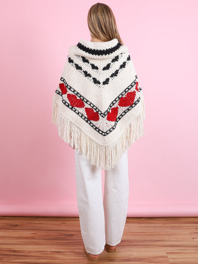 Faune Heart Knit Poncho