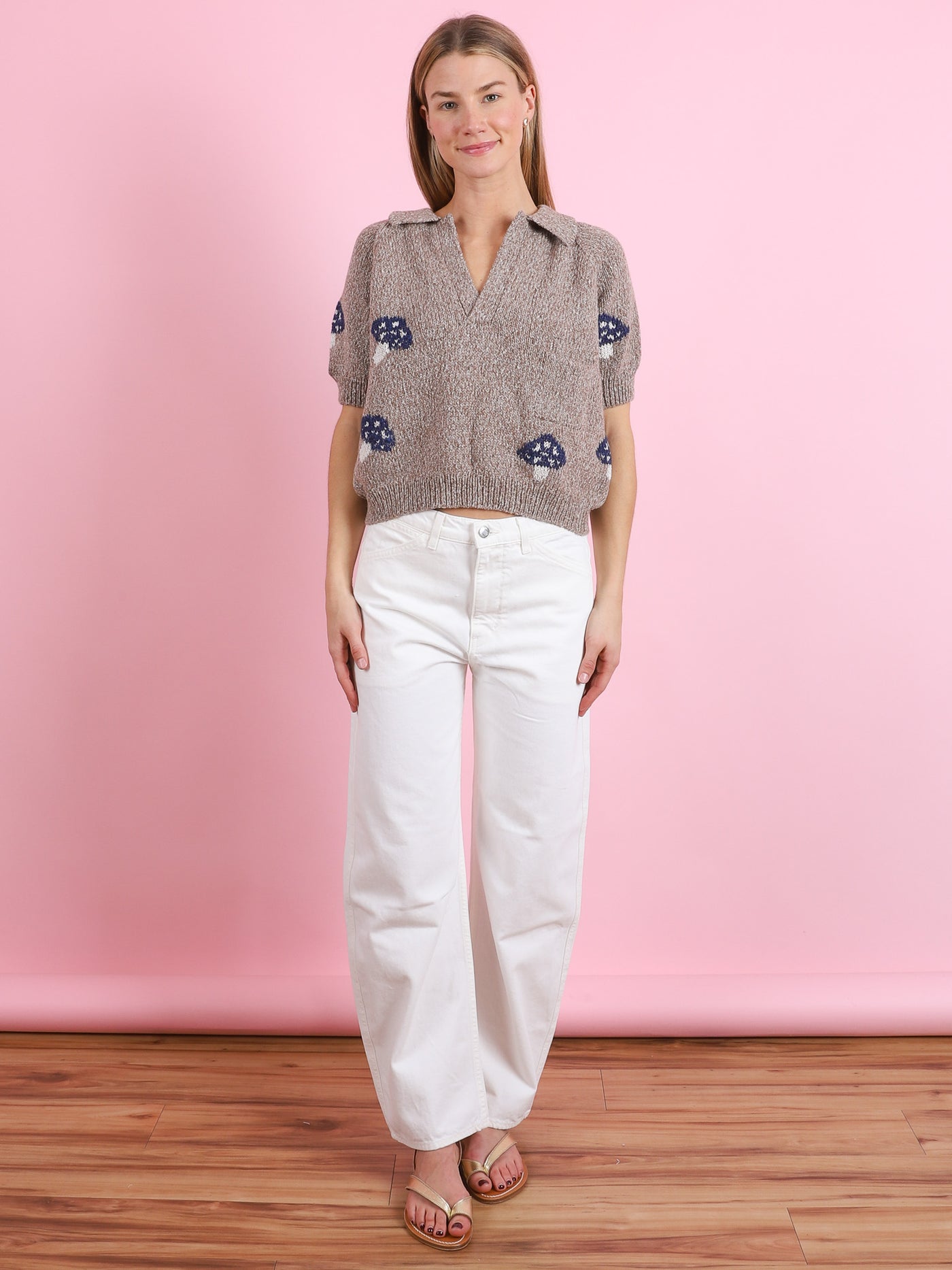 Lessi Mushroom Knit Top