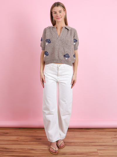 Lessi Mushroom Knit Top