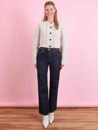 Agatha Straight Pintuck Jean
