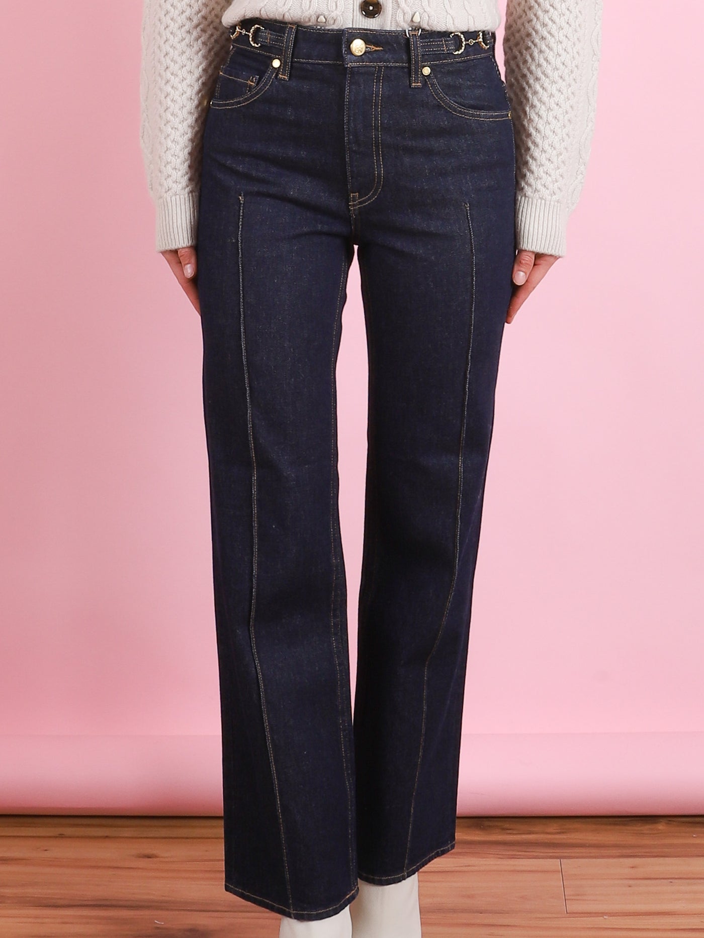 Agatha Straight Pintuck Jean