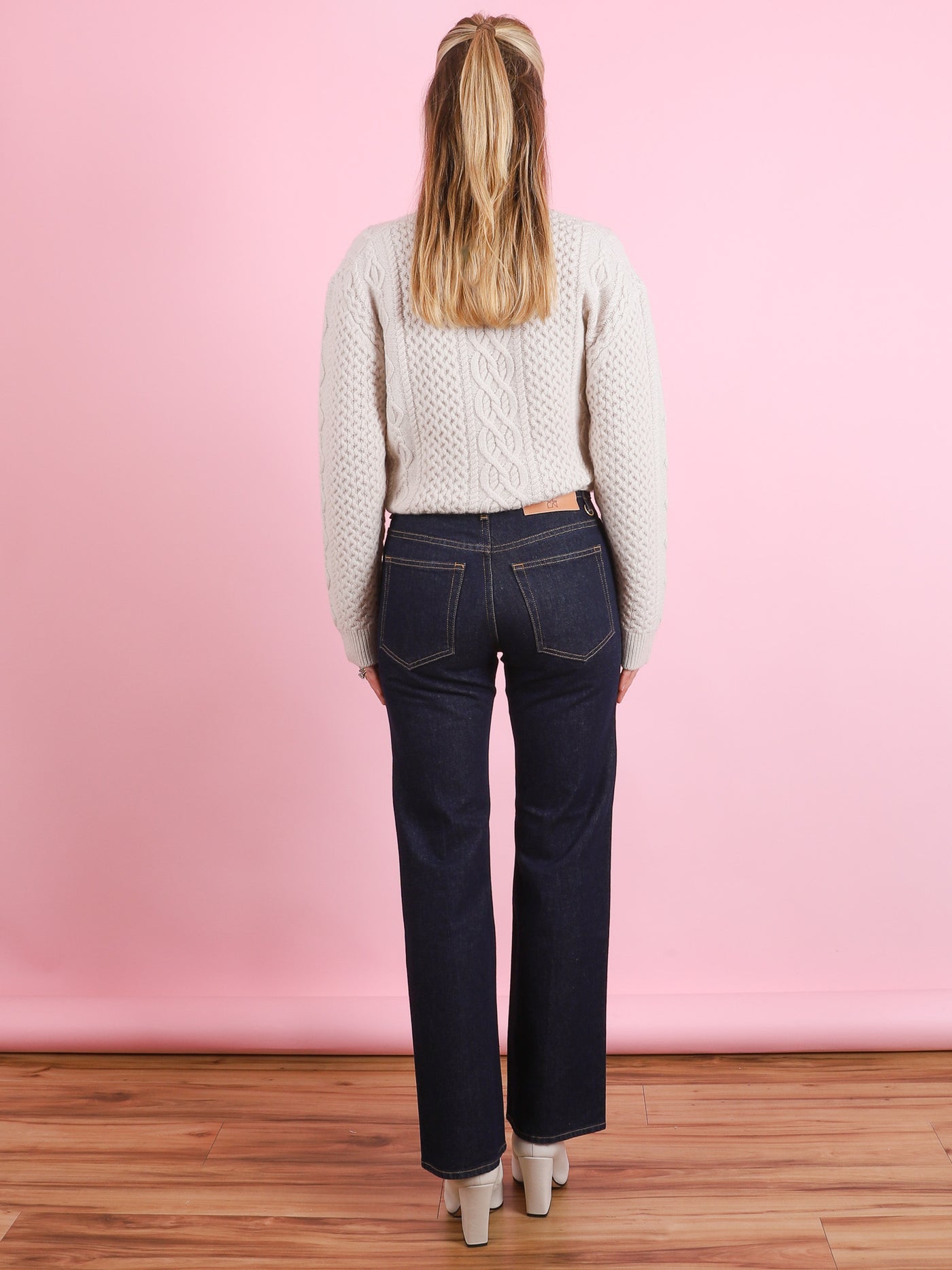 Agatha Straight Pintuck Jean