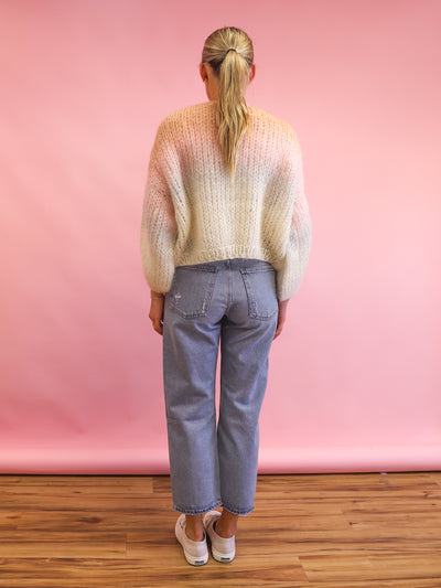 Gradient Fade Bomber Cardigan
