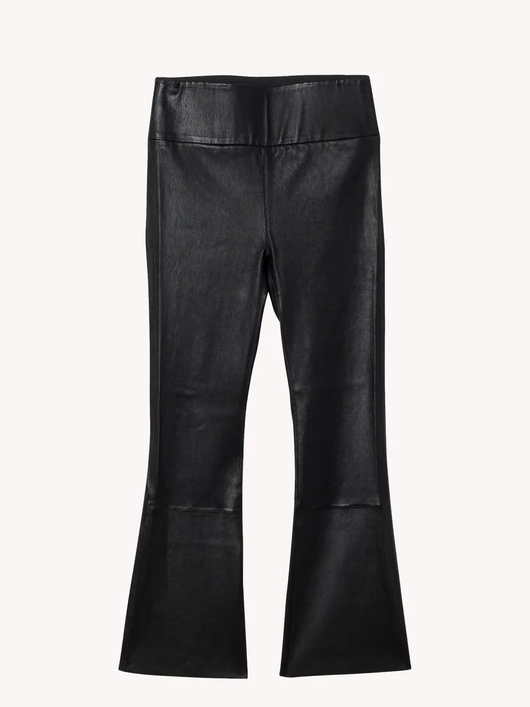 Ankle Flare Leather Legging in Black