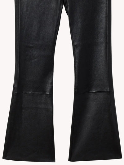 Ankle Flare Leather Legging in Black