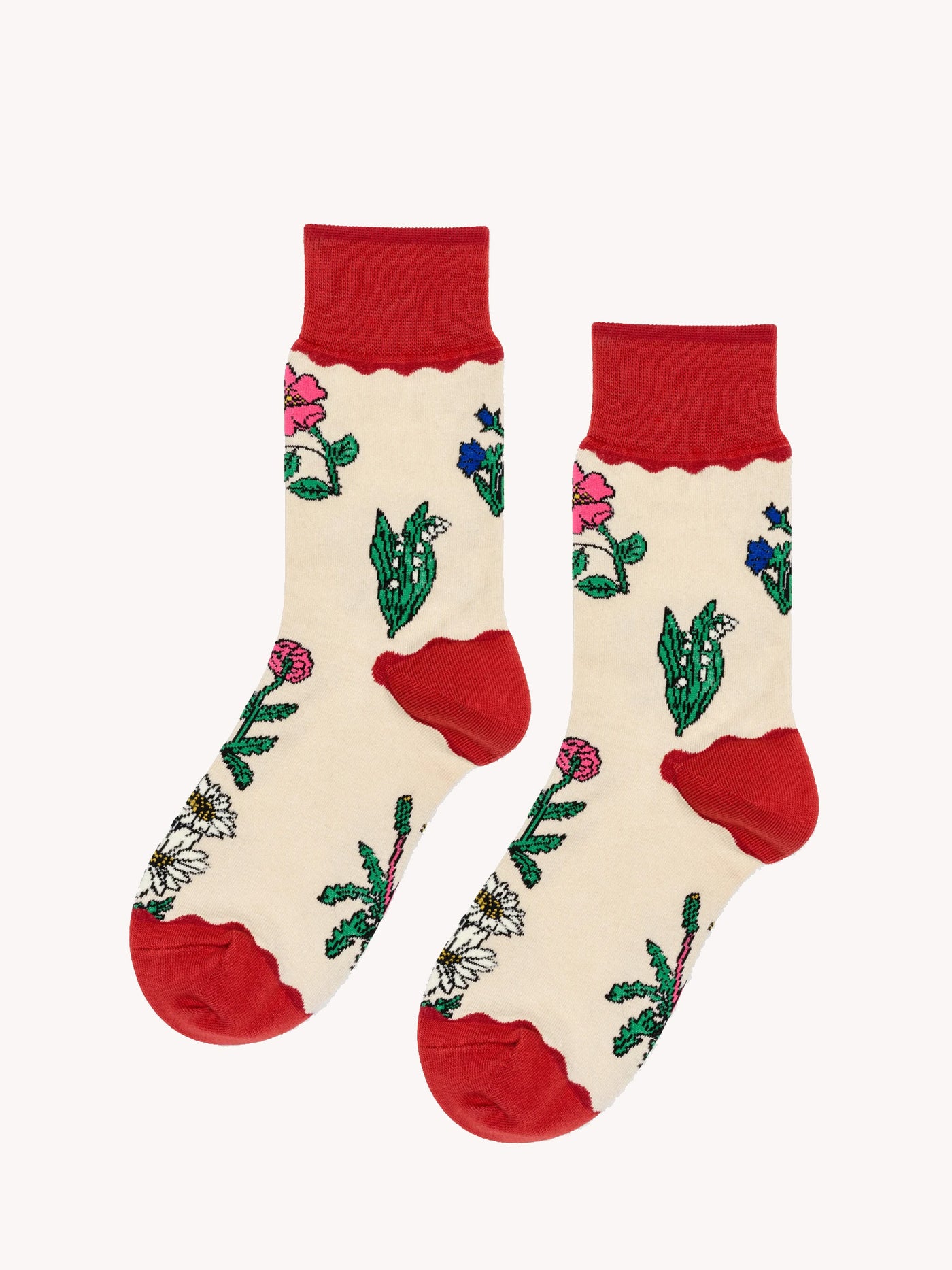 Retro Flower Crew Socks