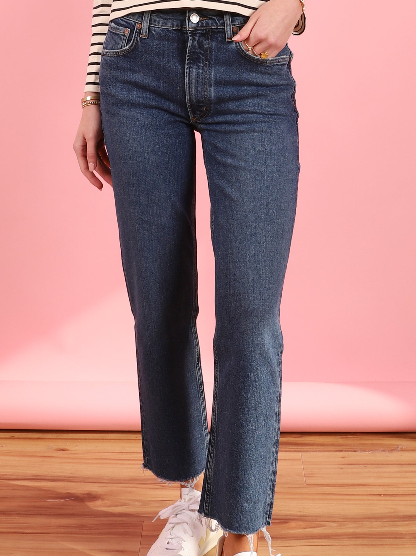 AGOLDE Kye High Rise Straight Leg Jeans - Mirage