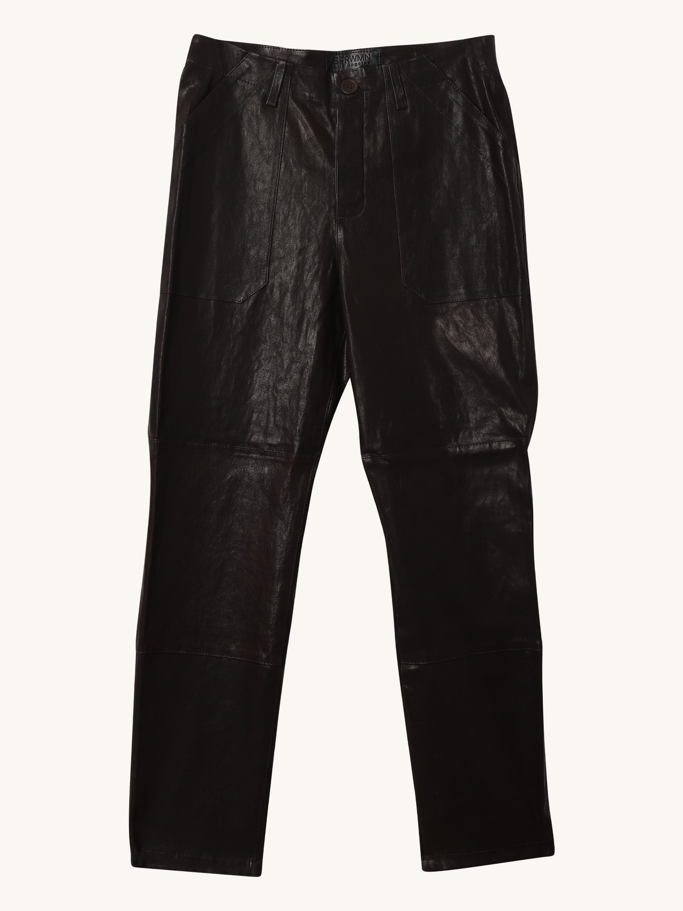 Leather Trouser Pant in Coal