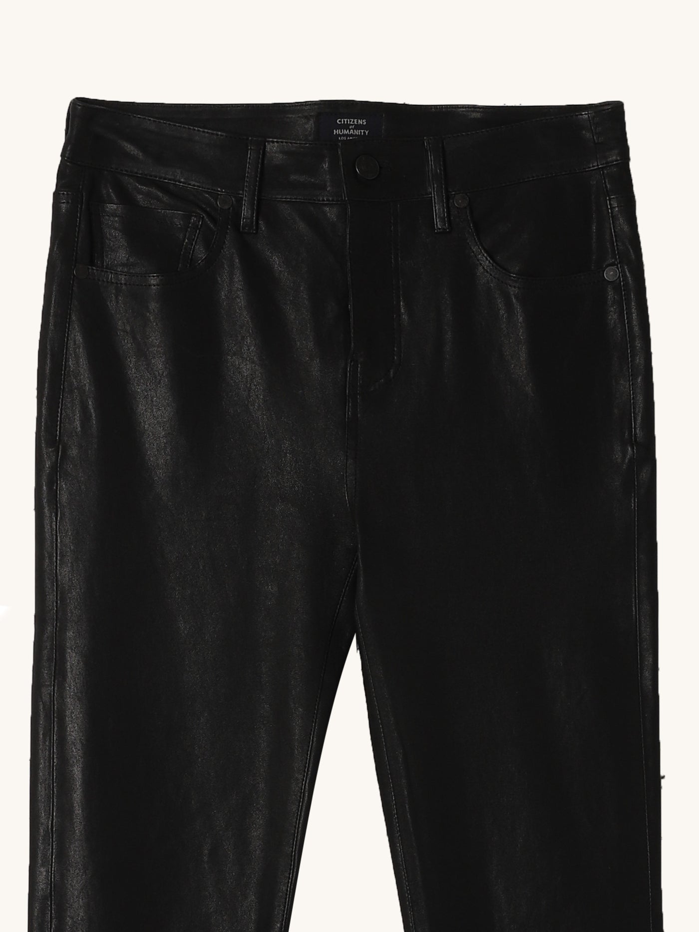 Black Leather Harlow Mid Slim