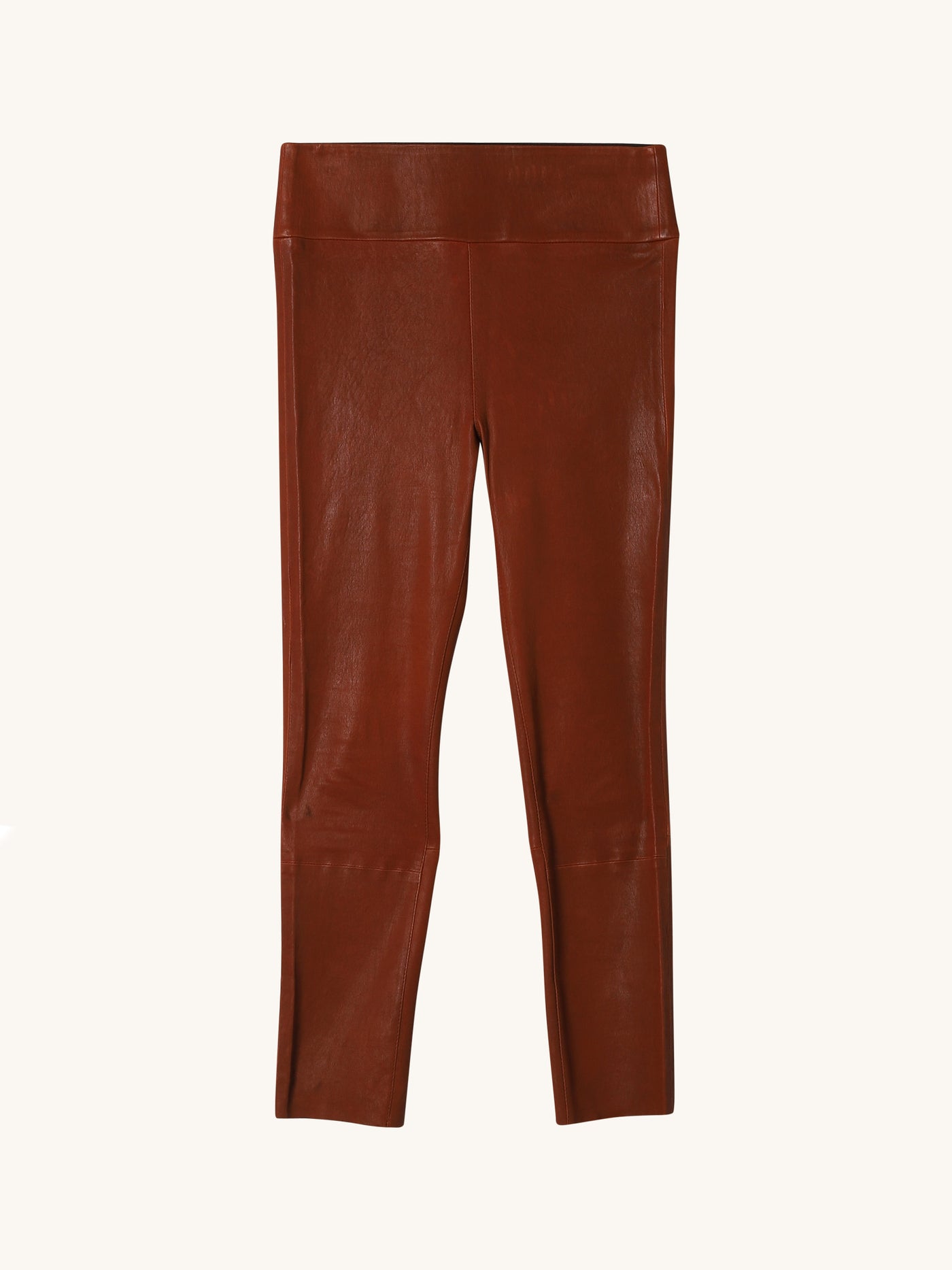 Cognac 3/4 Kick Leather Legging