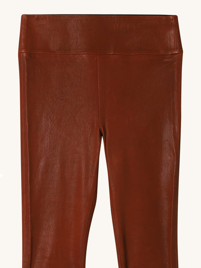 Cognac 3/4 Kick Leather Legging