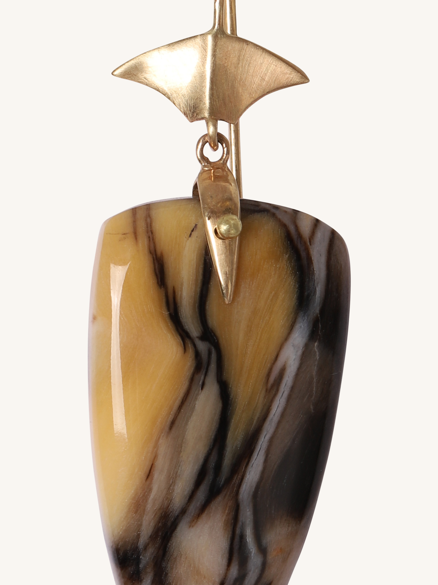 Petrified Wood Arrowhead Earrings