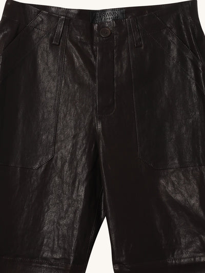 Leather Trouser Pant in Coal