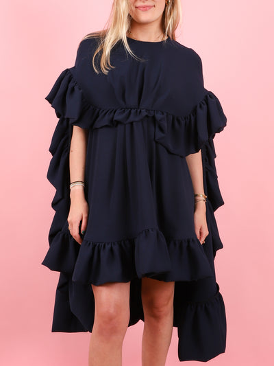 Navy Crepe Tiffany Dress