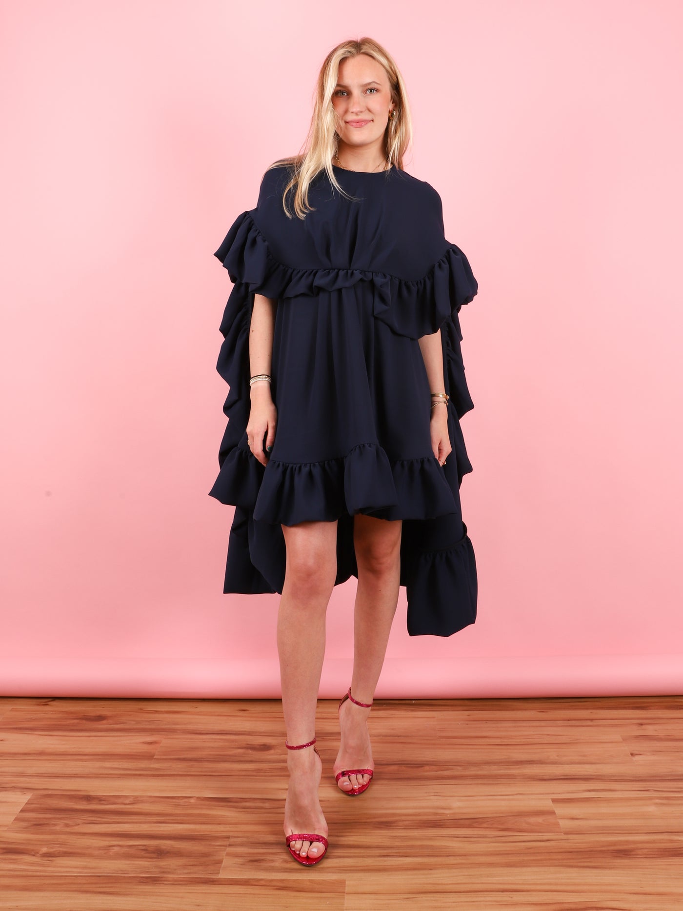 Navy Crepe Tiffany Dress
