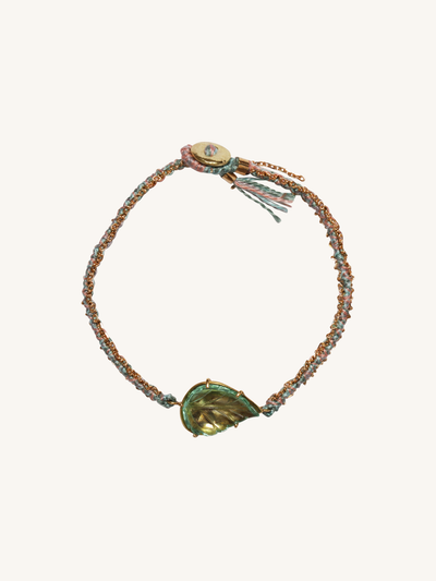 Maya Tourmaline Leaf Silk Bracelet